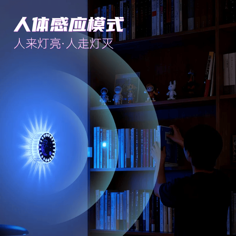 智能充电人体感应小夜灯16色氛围灯客厅磁吸福字灯入户楼梯壁灯 16色【福字款】人体感应2W