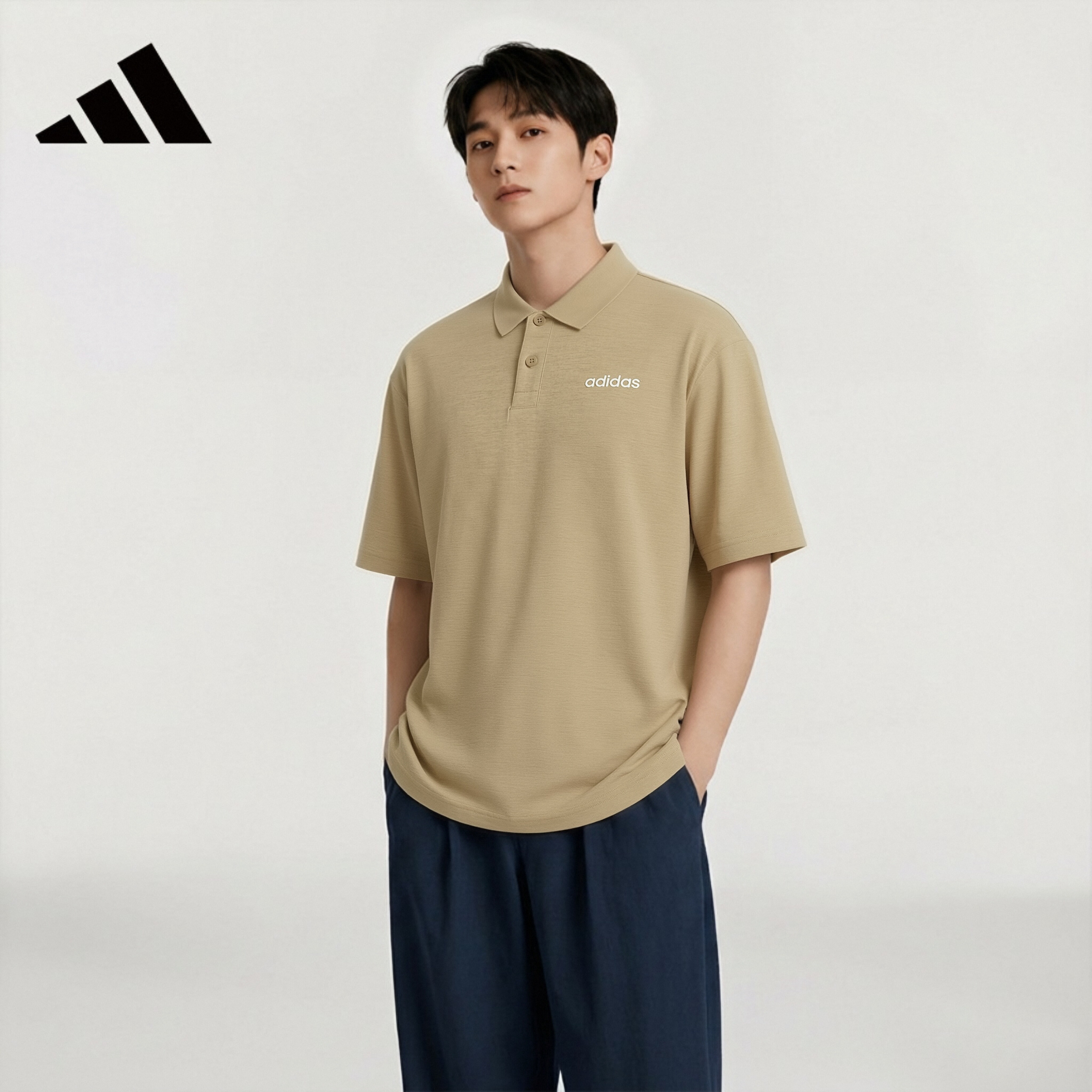 阿迪达斯（adidas）男装抗皱透气运动休闲polo短袖JI6025 L