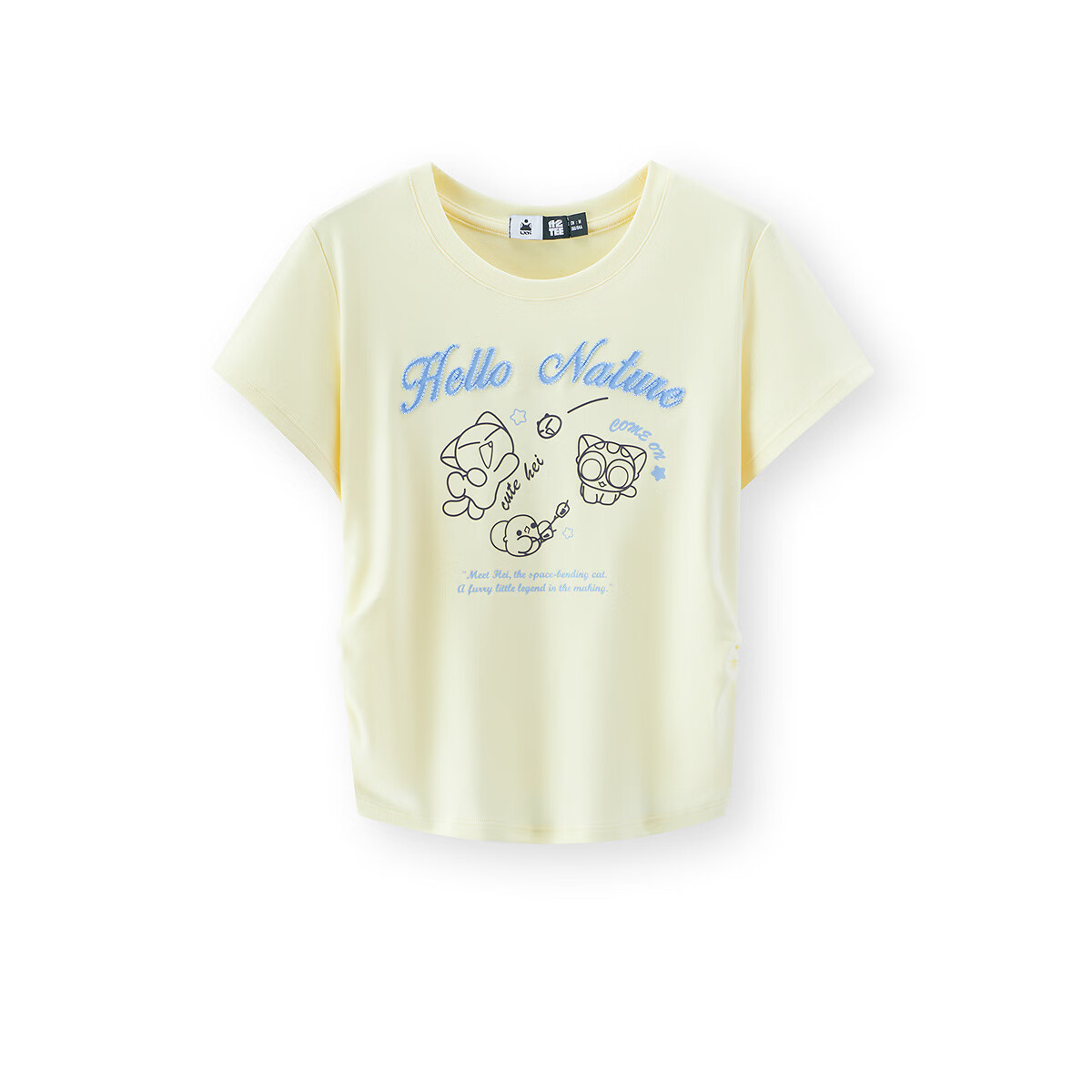 森马(Semir)凉感T|森马罗小黑短袖T恤女夏短款修身正肩2026新款趣味显瘦衣服 淡黄31401 L 森马(Semir)凉感T|森马罗小黑短袖T恤女夏短款修身正肩2026新款趣味显瘦衣服 淡黄31401 L