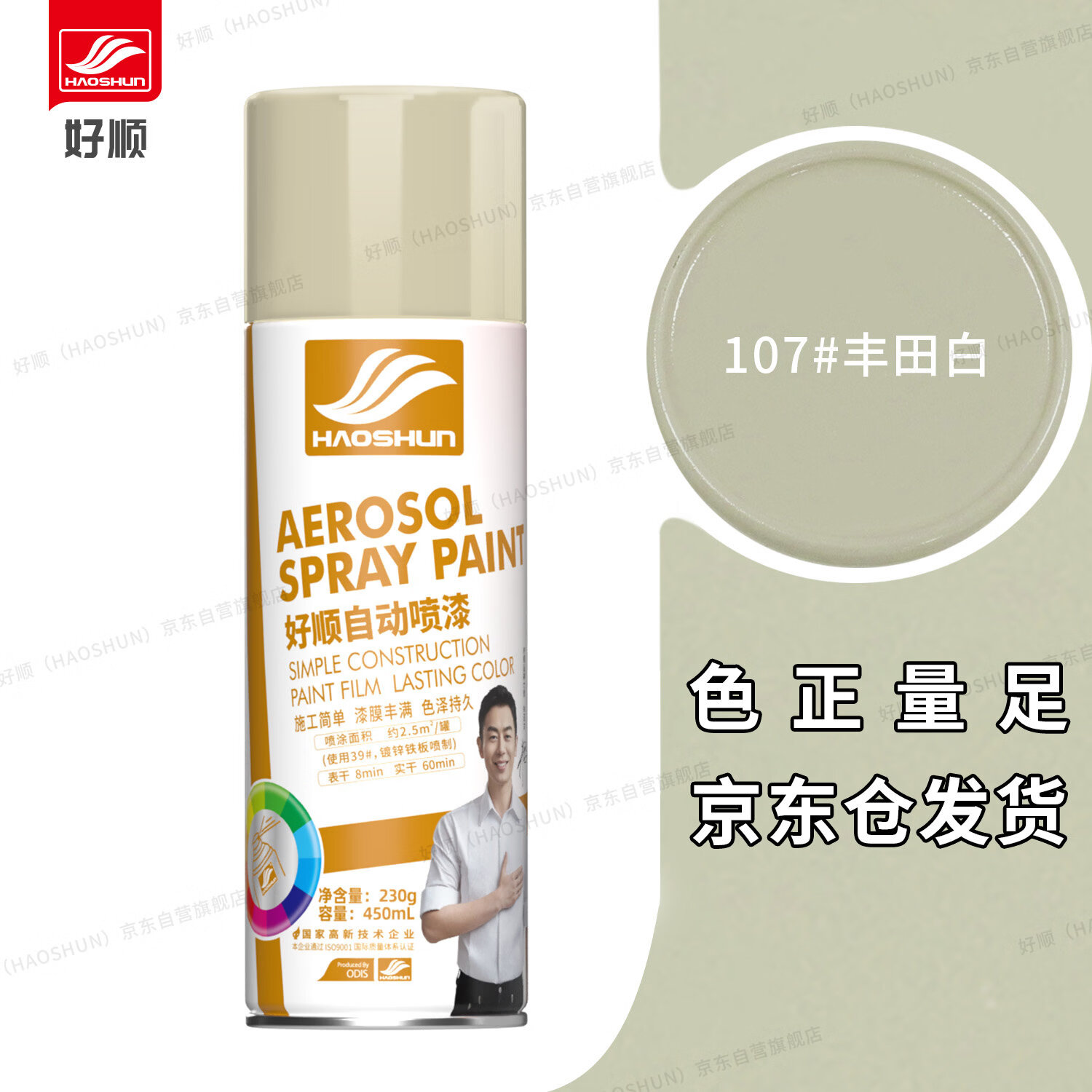 好顺自喷漆 107#丰田白/门窗金属防锈家具木器漆自行摩托汽车翻新涂鸦