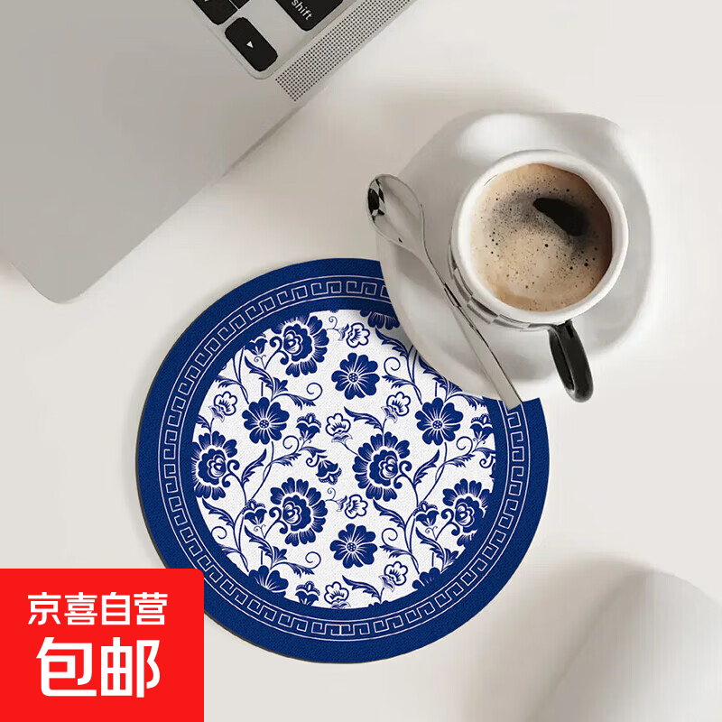 餐垫杯垫桌垫隔热垫子隔热垫防烫耐高温锅垫碗垫家用餐盘砂锅垫子 青花缠枝 14cm*14cm