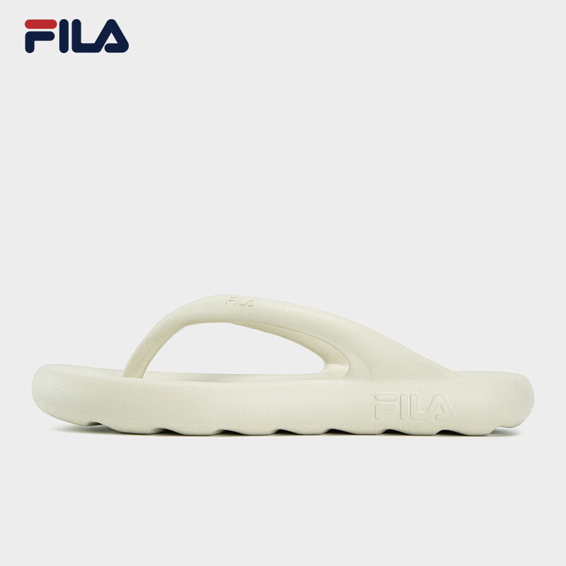 斐乐（FILA）潮汐线人字拖鞋女鞋2026夏季新款运动拖鞋夹脚拖休闲沙滩鞋 油灰黄-PU 37.5