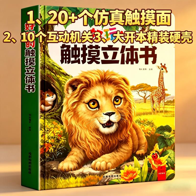 开心启航好玩的触摸立体书儿童玩具早教启蒙认识地板书男生女生生日礼物