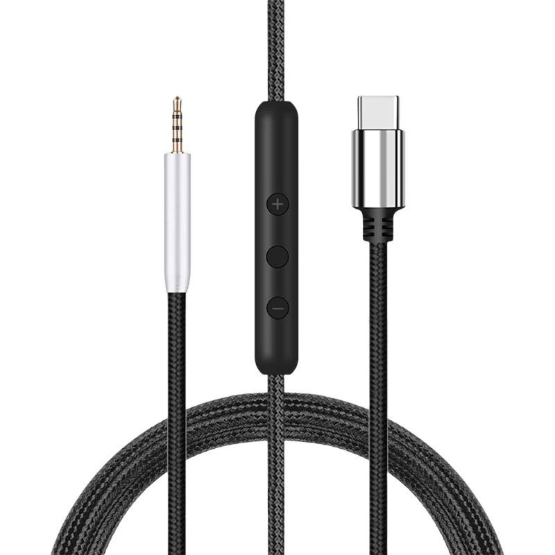 适用于AKG爱科技Y50 Y50BT Y40 Y45BT Y55 K545耳机编织线音频延长线 USB Type C编织线/带麦+音量调节 爱科技Y50 Y50BT Y40 Y45BT Y55