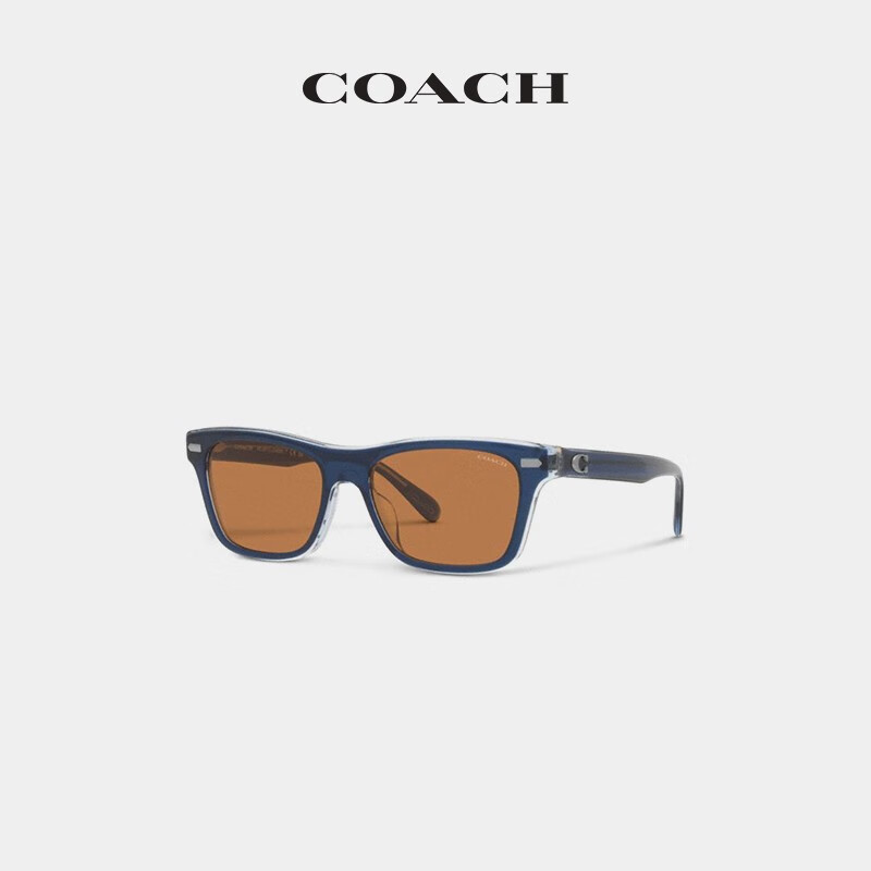 蔻驰（COACH）【官方直售】男士斜面经典标志方框太阳眼镜褐色