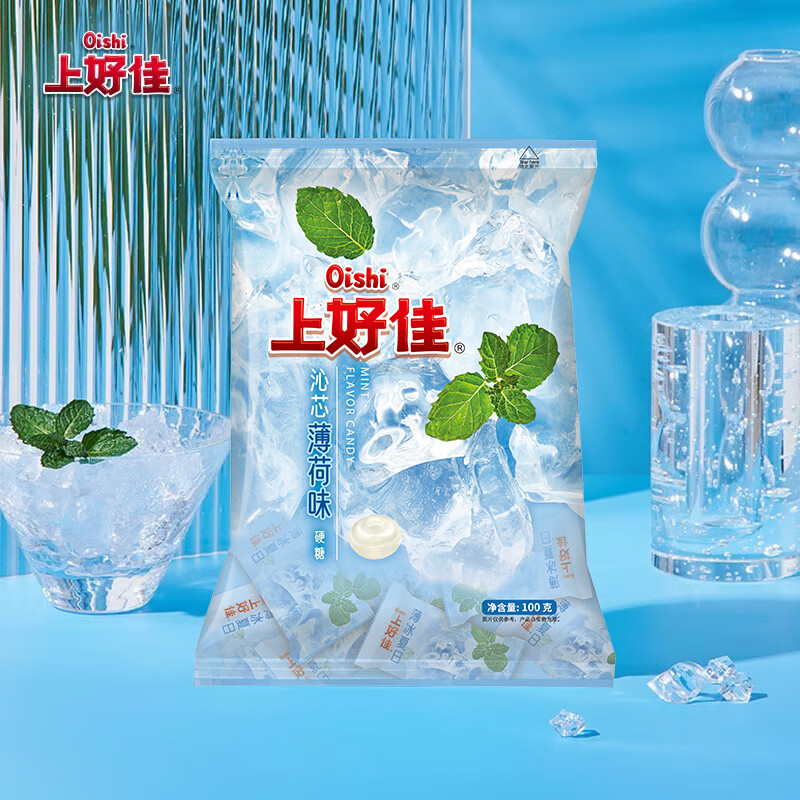 上好佳【32元选10包】多口味水果硬糖零食小吃 办公室零食100g/袋 薄荷味 100g