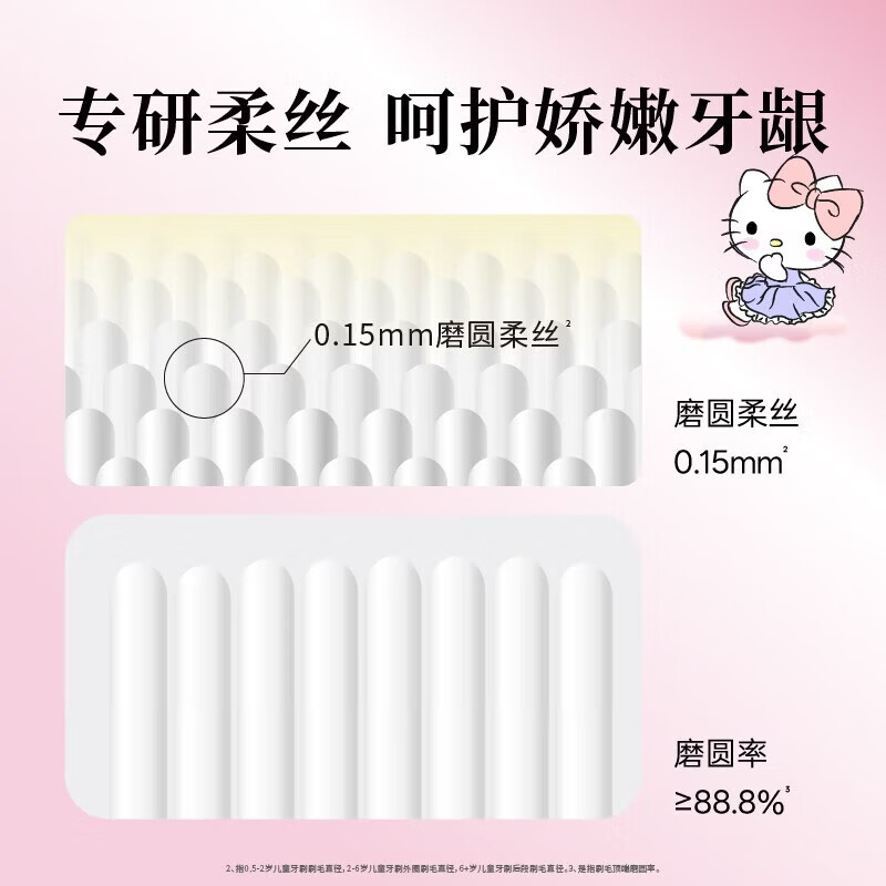 惠百施进口儿童牙刷 1-12岁宝宝分龄护齿亲子套装 65孔软毛宽头手动清洁 【Hello Kitty联名】儿童牙刷2-6岁 5支