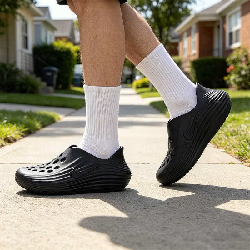 耐克（NIKE）男鞋夏季新款REACTX REJUVEN8易穿脱休闲凉鞋户外缓震抓地洞洞鞋 HV5060-001 42.5