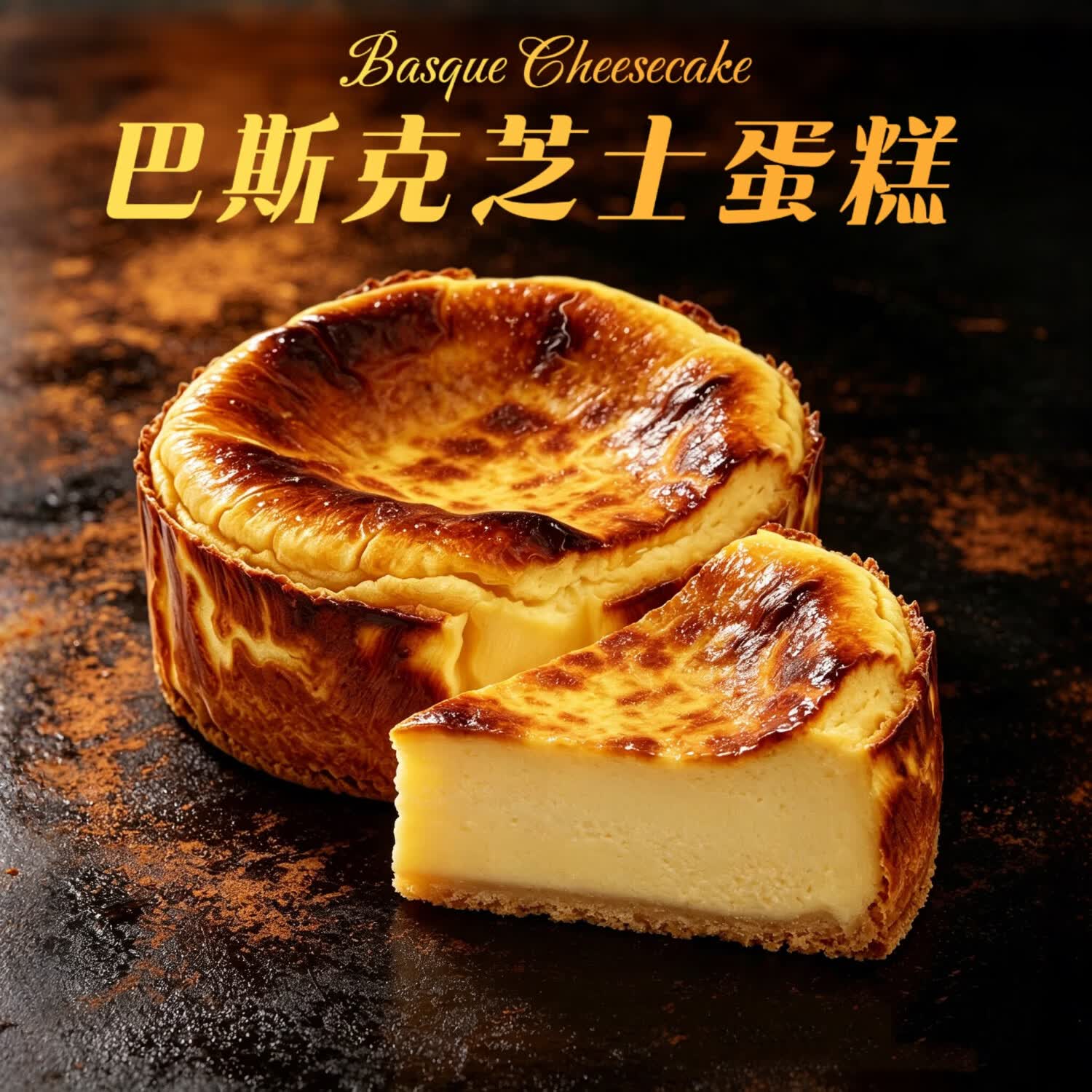 七鲜私厨巴斯克芝士蛋糕240g3粒芝士>40%动物奶油蛋糕甜点
