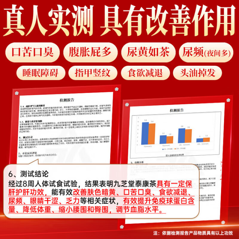 九芝堂泰康茶特别添加冬虫夏草灵芝男女士养肝护肝增强免疫力养生茶饮 四盒礼袋装【送礼佳品】300g*4盒