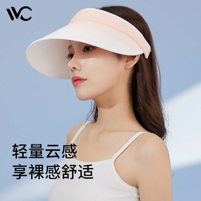 VVC遮阳帽女夏季防紫外线胭脂渐变透气空顶帽户外旅行空顶防晒帽子 渐变橙