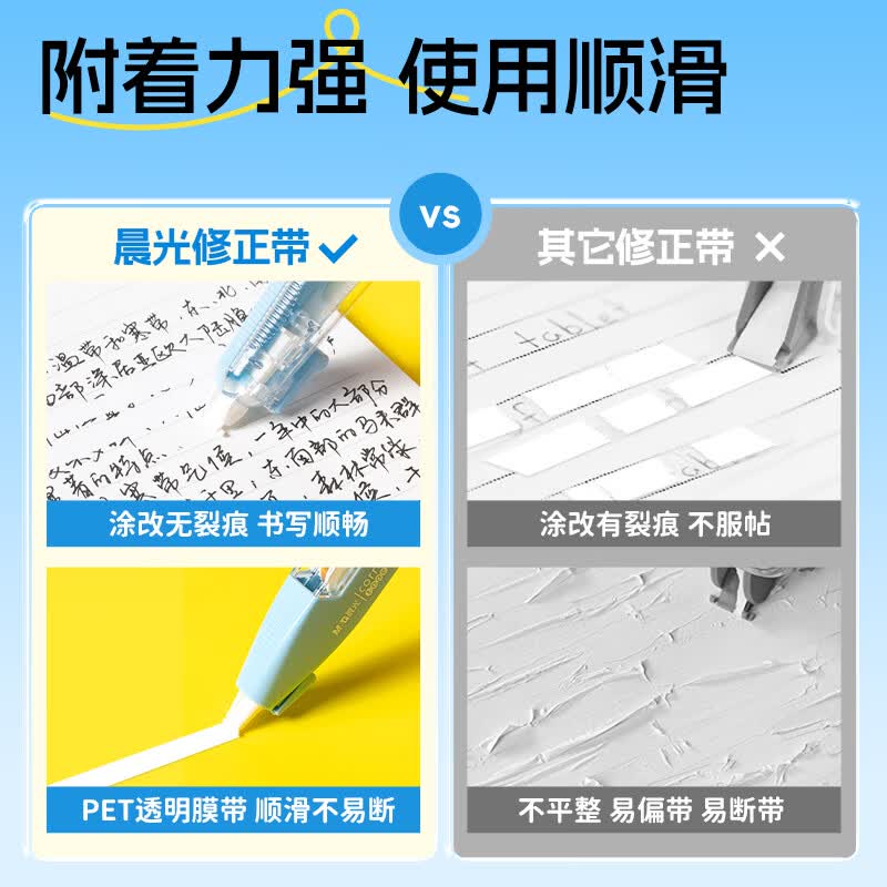 晨光(M&G)组合装修正带小学生专用涂改带笔形修正联盟套装改正带修正贴大容量黑科技无痕去字耐摔 【笔形家族-共24米】4支装