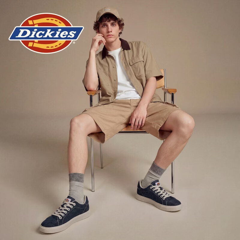 Dickies男鞋夏季2026新款透气板鞋男低帮男士休闲鞋增高帆布鞋男鞋子男款 蓝色 40