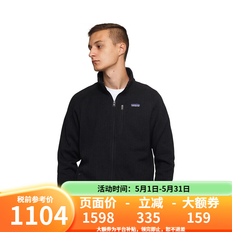 巴塔哥尼亚（Patagonia）Better Sweater 系列男女款针织保暖抓绒衣潮流 25528-男款-BLK-黑色-Jacket M