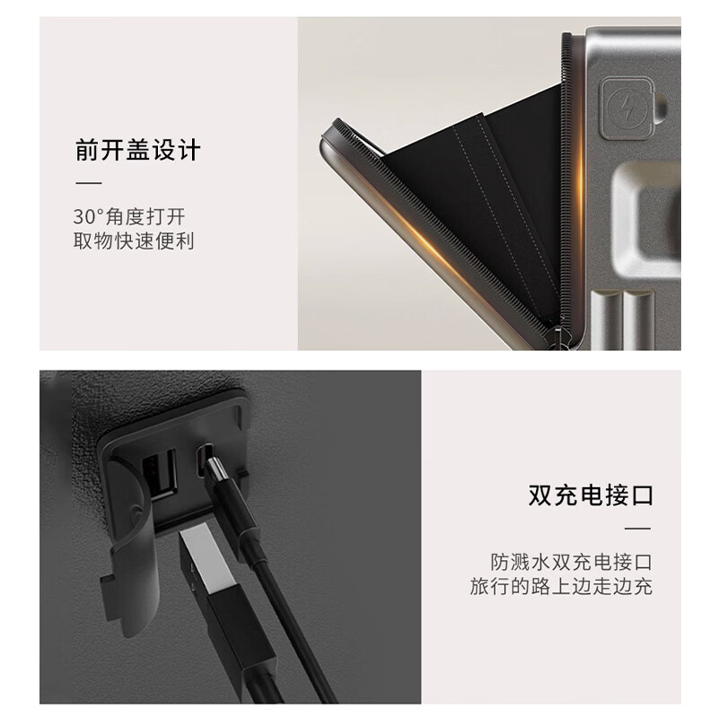 Walker Shop品牌行李箱男铝框登机箱大容量多功能拉杆箱结实耐用密码箱女 银色 24英寸 【托运箱/顺丰快递】