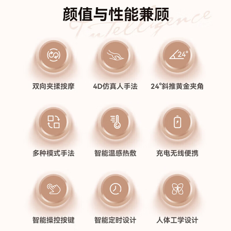 奥克斯颈椎按摩仪肩颈按摩仪器肩颈腰背部全自动揉捏斜方肌脖子腰背按摩披肩生日母亲节礼物送妈妈爸长辈 豪华白【仿人手揉捏+红光热敷+多档力度+智能定时】