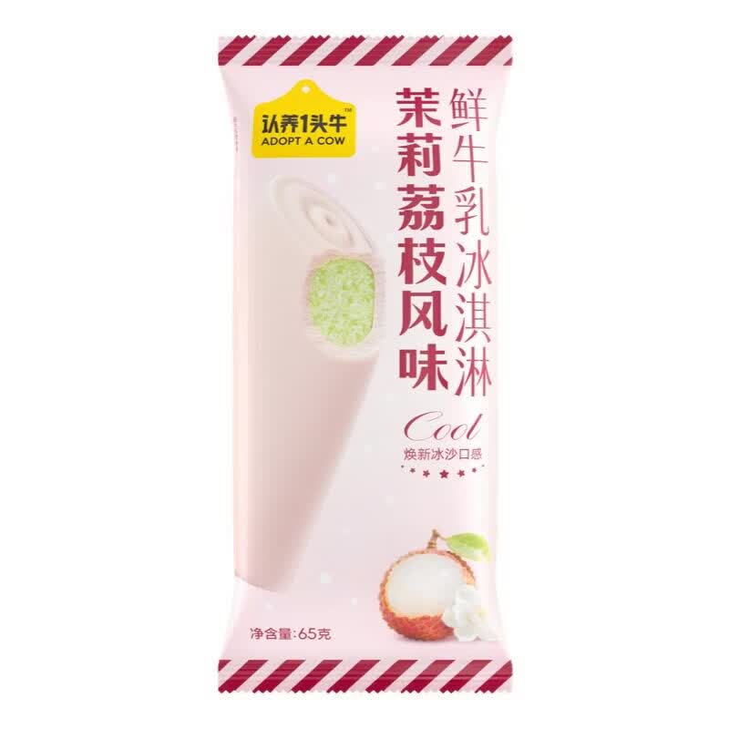 认养一头牛【任选】认养一头牛迷你鲜牛乳冰淇淋冰爽生巧分享装多口味组合 茉莉荔枝*5，325g