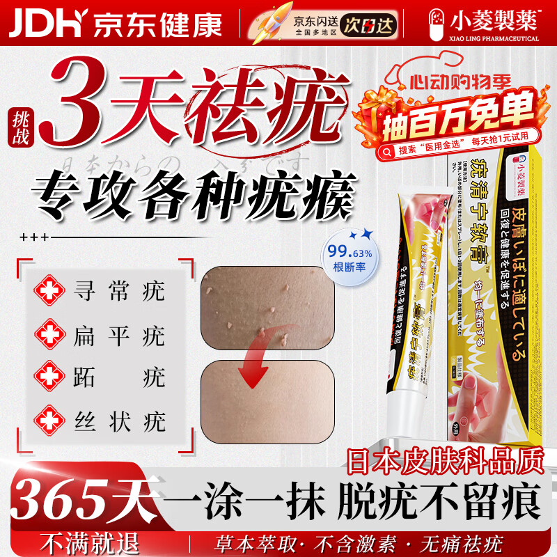 小菱制药去疣膏手部脸部颈部扁平疣丝状疣无痛去除不留疤快速脱落抑菌凝胶 30元 - 线报酷