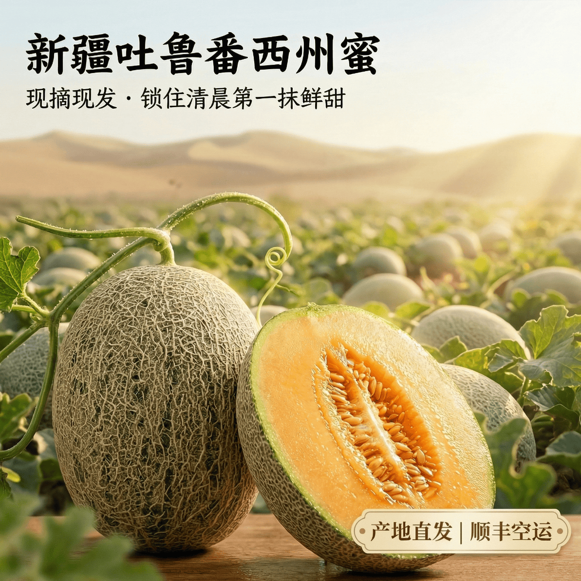 【新疆直发】正宗新疆哈密瓜西州蜜25号网纹瓜老汉甜瓜整箱吐鲁番 8-9斤2-3枚【西州蜜25号】 新疆直发【顺丰快递】】