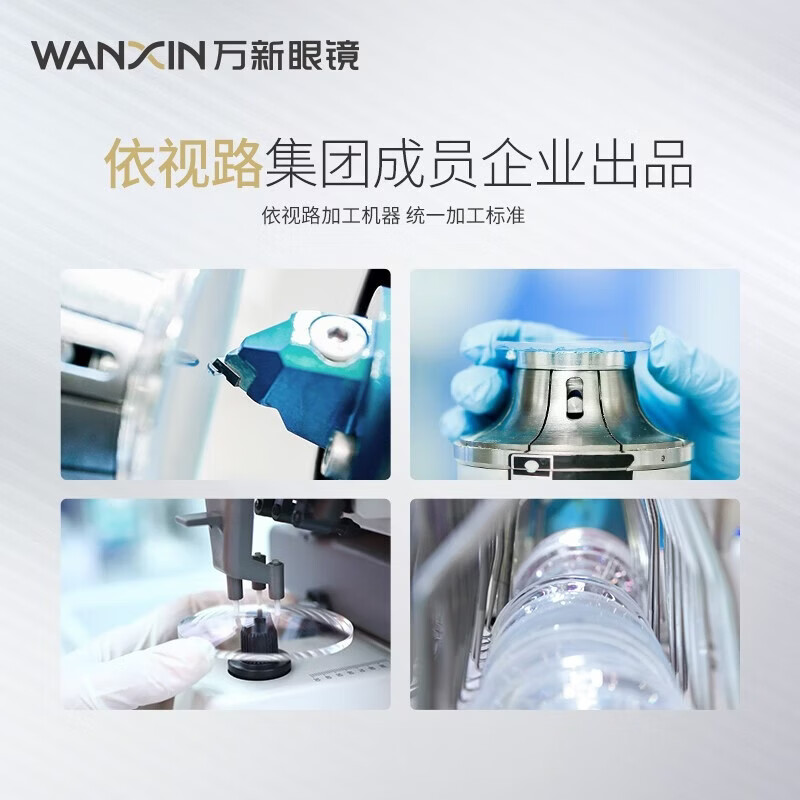 万新(WAN XIN) 万新近视眼镜防蓝光辐射非球面现片配眼镜框男女1.67成品眼镜3 金属-全框-2065SV-银色 1.67(超薄)