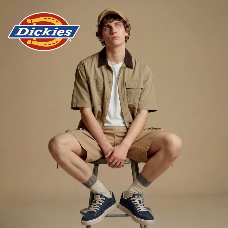 Dickies男鞋夏季2026新款透气板鞋男低帮男士休闲鞋增高帆布鞋男鞋子男款 蓝色 40
