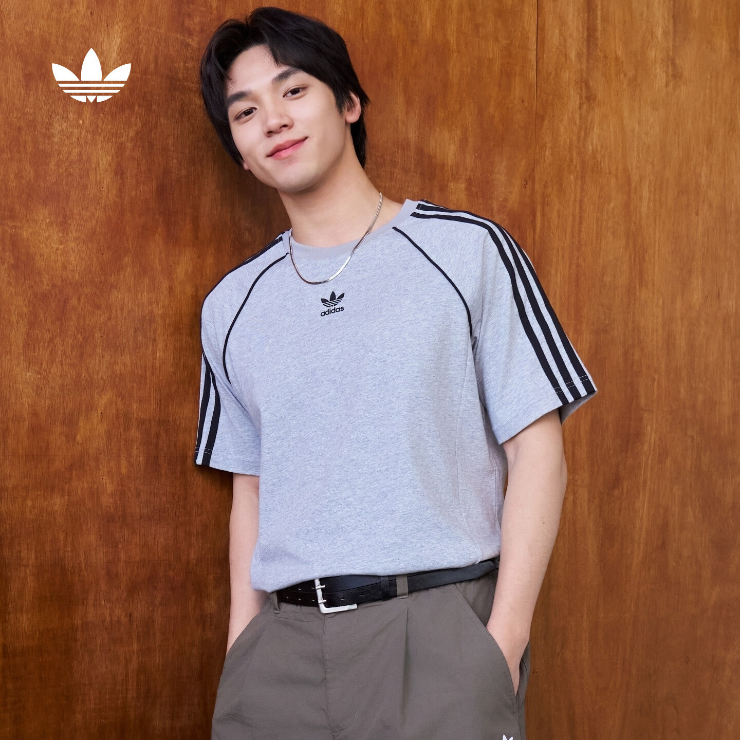 adidas经典舒适纯棉运动短袖T恤男装夏季阿迪达斯官方三叶草