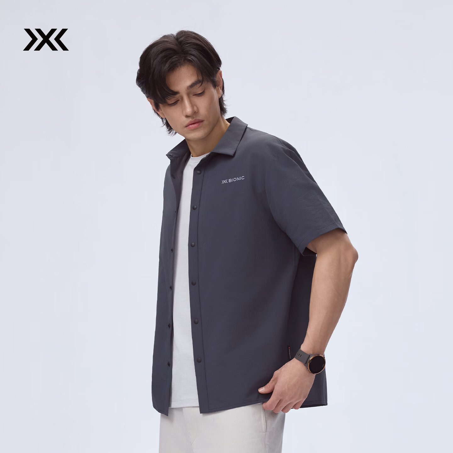 XBIONIC布里兹纸感短袖衬衣男衬衫抑菌舒适夏季新品 XSM-26707 深炭灰 2XL