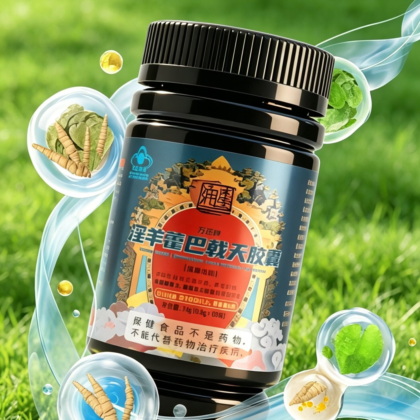 特写通达堂淫羊藿巴戟天胶囊 单盒装 80粒*2000盒 24g*80 粒 每 100g 含 5500mg 粗多糖