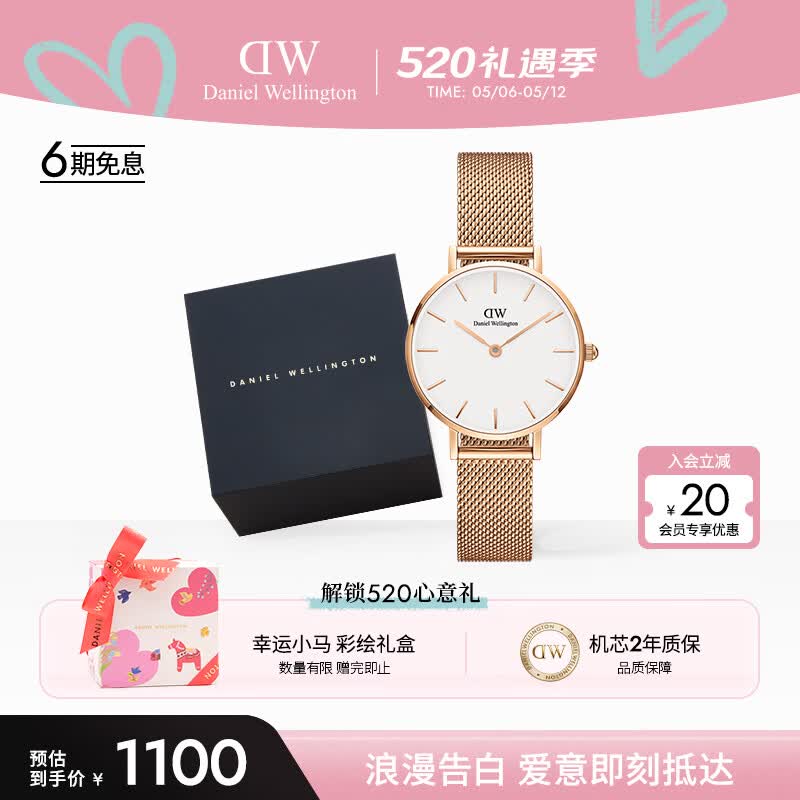 丹尼尔惠灵顿（DanielWellington）DW女士手表轻奢流金简约石英欧美腕表520礼物送女友生DW219