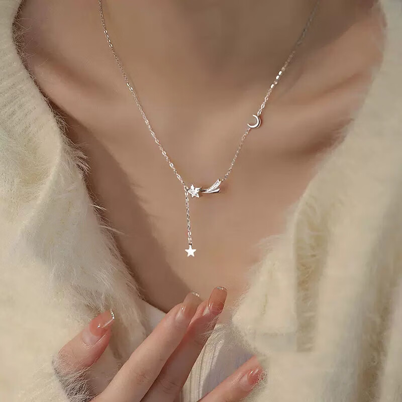拾想星星项链女秋冬轻奢小众925银流星锁骨链新款送闺蜜生日节日礼物
