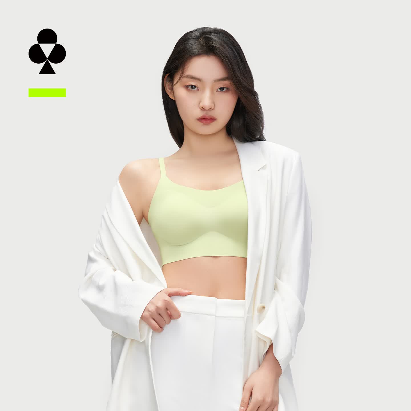 有棵树植物肉肉杯内衣女小胸聚拢无痕无钢圈背心式文胸 白色 L