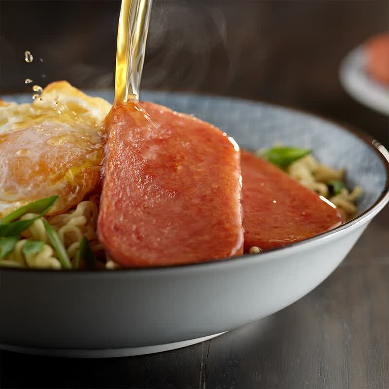 荷美尔（Hormel）世棒SPAM午餐肉罐头泡面搭档即食片状午餐肉儿童早餐火锅烧烤食材 【3罐594g】清淡减盐口味198g*3罐