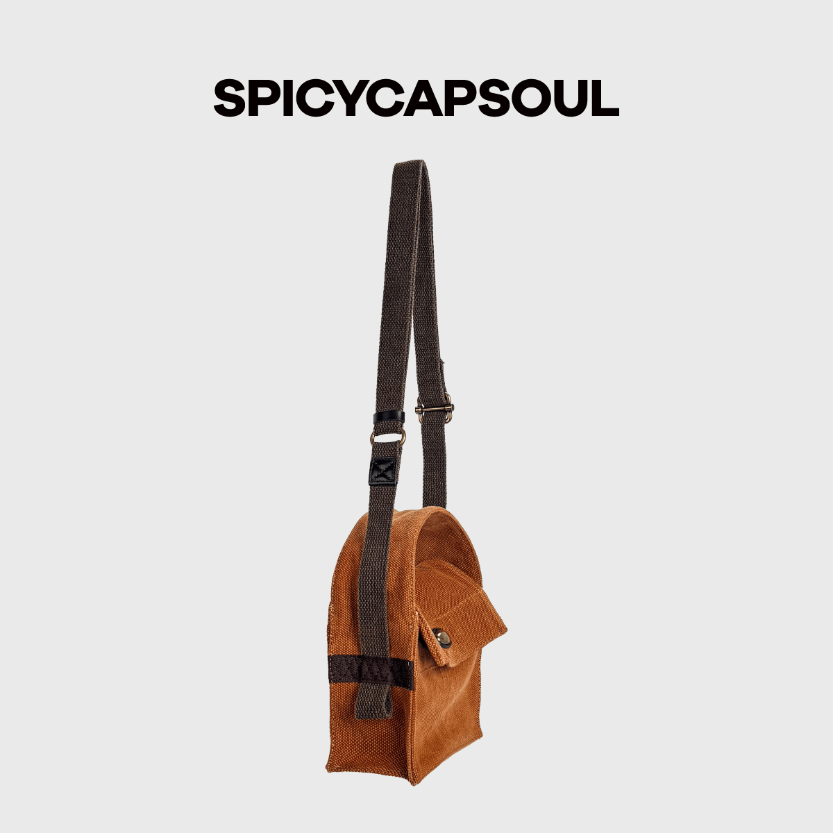 SPICYCAPSOUL【脏盒儿】池金物小众24安帆布磨洗工艺做旧手提斜挎盒子包 【脏盒儿】甘蓝紫