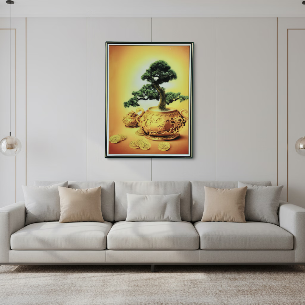挂画|喜鹊牡丹现代简约高级典雅客厅办公室玄关背景墙挂画装饰画 福字新中式 65cm*85cm 黑色钢琴烤漆金边拉丝边框