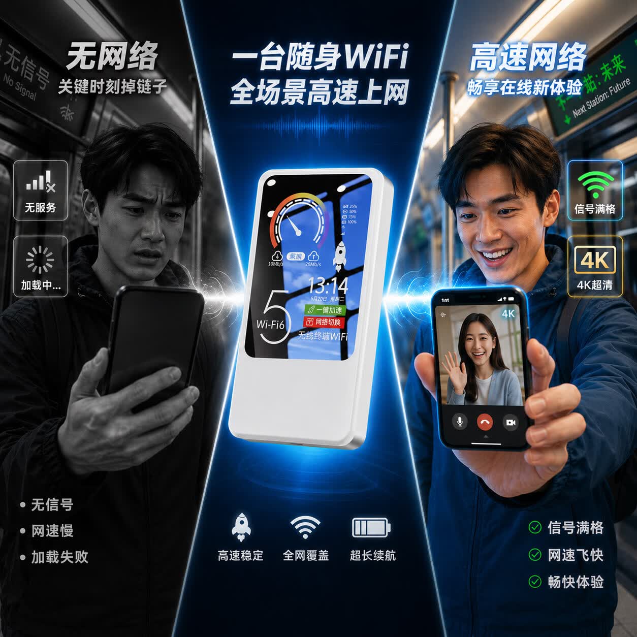 敖赞三网随身wifi6+支持5G/4G设备全国移动随身WiFi笔记本电脑 2026款免插卡移动路由器 车载便携 三网AI1万毫安【帝王版】顶配芯片网速提升 X18【电竞娱乐全面升级】