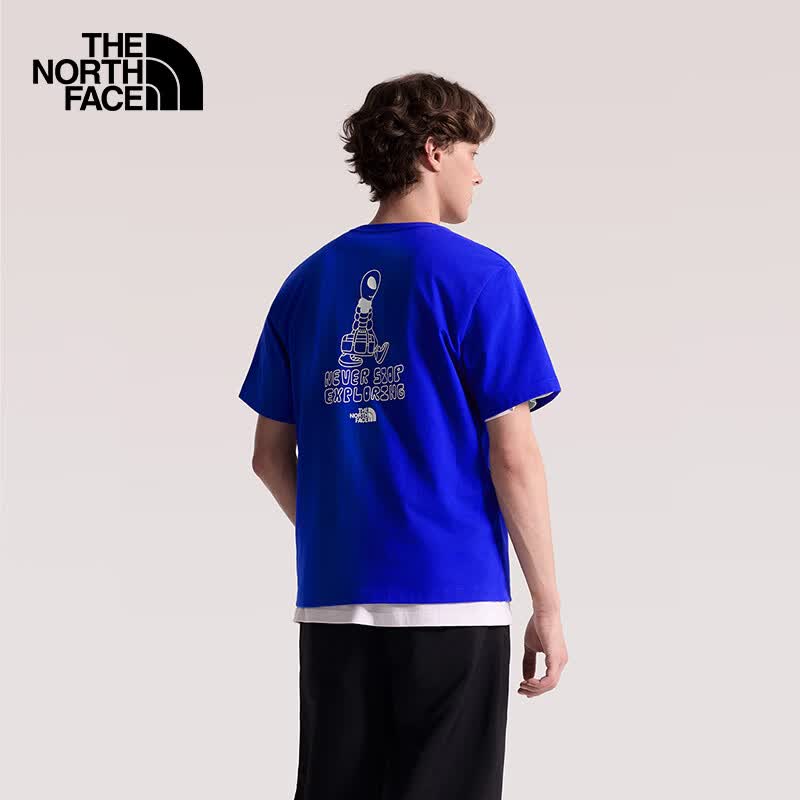 北面（The North Face）短袖T恤男款ALIEN户外半袖百搭舒适透气 CZ6/传奇蓝 XL /180