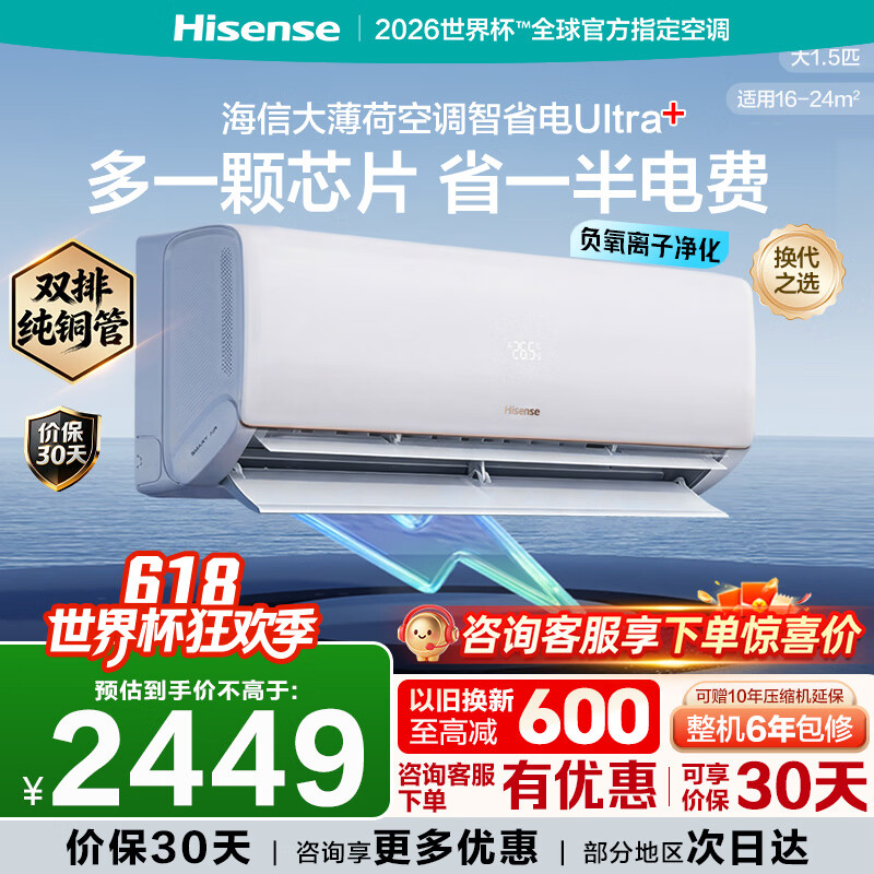 Hisense/���� ��ʡ��Ultra ��1.5ƥ �һ� KFR-35GW/A330UPro-X1  1943.64Ԫ(������)