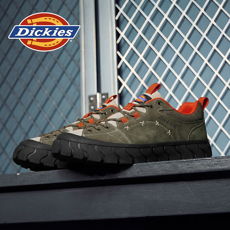 Dickies品牌男鞋2026新款百搭复古板鞋男士软底舒适防滑耐磨运动休闲鞋子 卡其 43