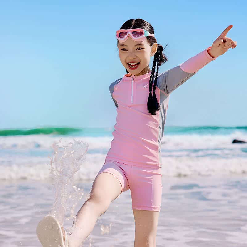 EBAER儿童连体2026新款儿童游泳装女孩沙滩套装 凌镜粉 120