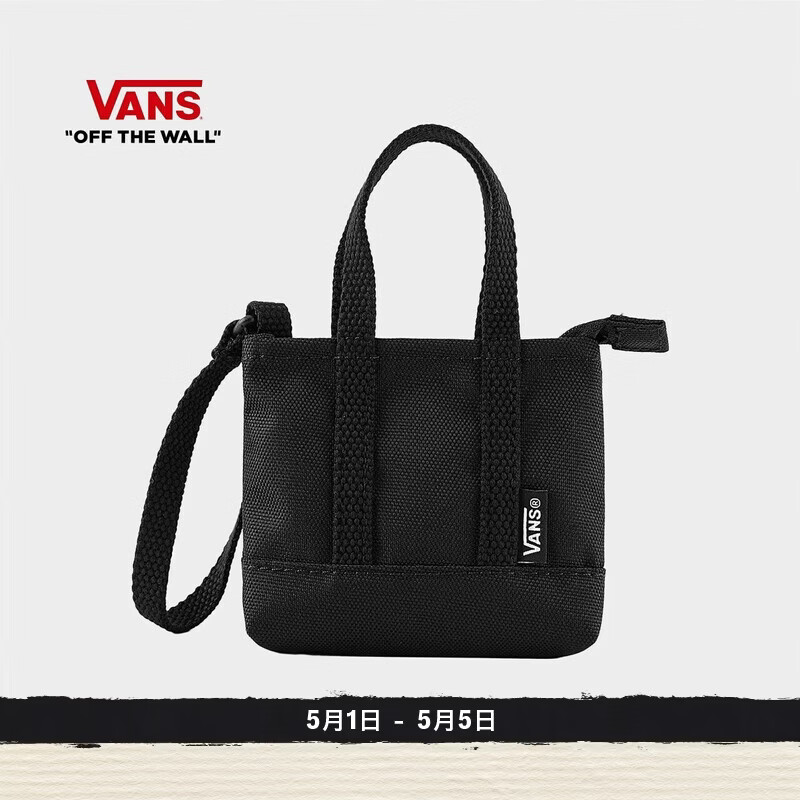VANS范斯官方 男女情侣托特包黑色两背款轻便小包 黑色 均码