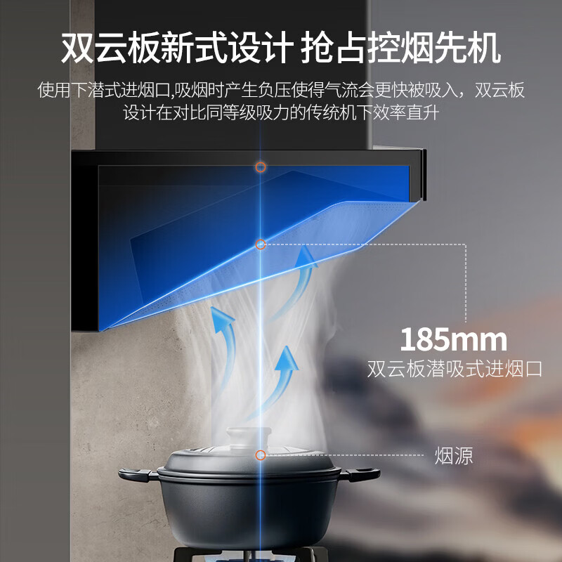Haotaitai家用大吸力抽油烟机正品吸油烟机一级能效超大吸力侧吸变频油烟机炉灶套装上门安装欧式油烟机 JT5-K跨界烟机【24m立方爆炒大风量+自清洗】
