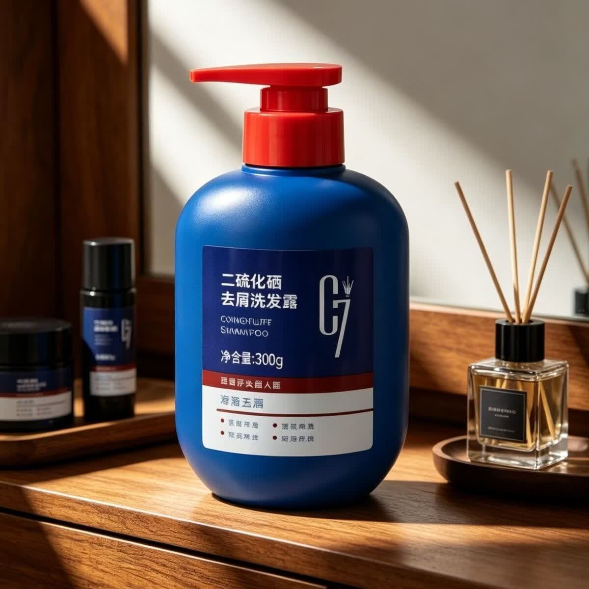 C7二硫化硒洗发水去屑控油 止痒清爽 深层清洁头皮 单瓶/双瓶可选 二瓶更划算300g+300g
