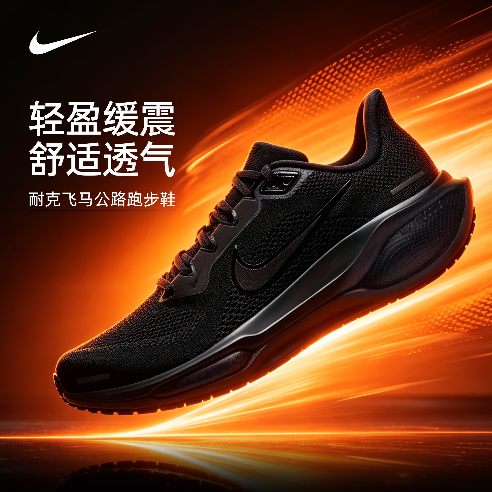 耐克（NIKE）男鞋 2026新款夏季运动鞋飞马41PEGASUS 41缓震耐磨透气跑步鞋 黑武士酷黑 40 鞋内长25cm