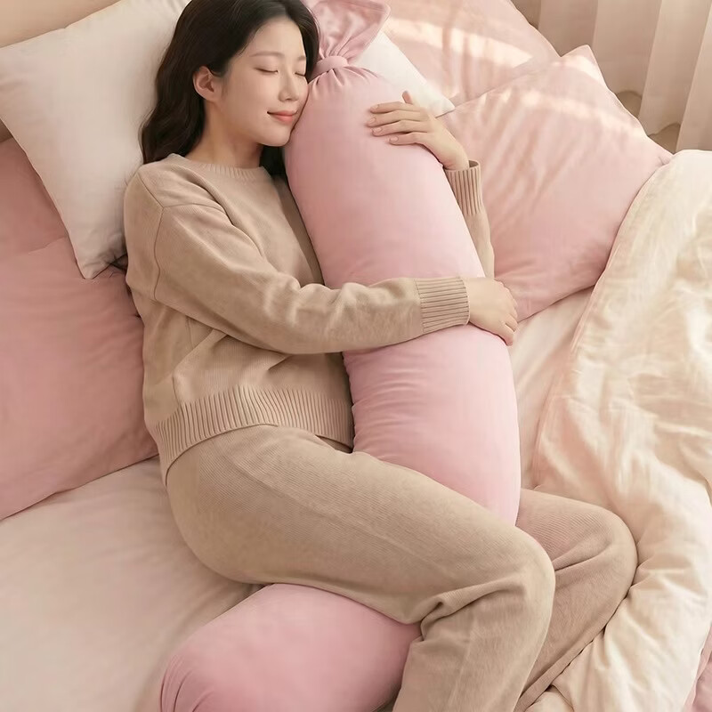 智儒家居糖果枕长条睡觉抱枕床上靠枕客厅家用侧睡抱枕婴儿哄睡神器可拆洗 绿色-薄荷-可拆洗 190cm*25cm 含枕芯