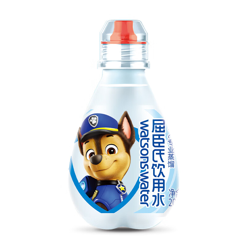 屈臣氏儿童水汪汪队款宝宝水200mL*12瓶蒸馏水纯净水整箱小瓶水赠盲卡