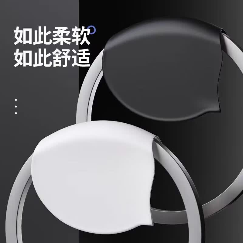 硅胶防水游泳帽厂家直销男女包耳护耳泳帽不勒头加大加厚成人舒适 蓝色-50克