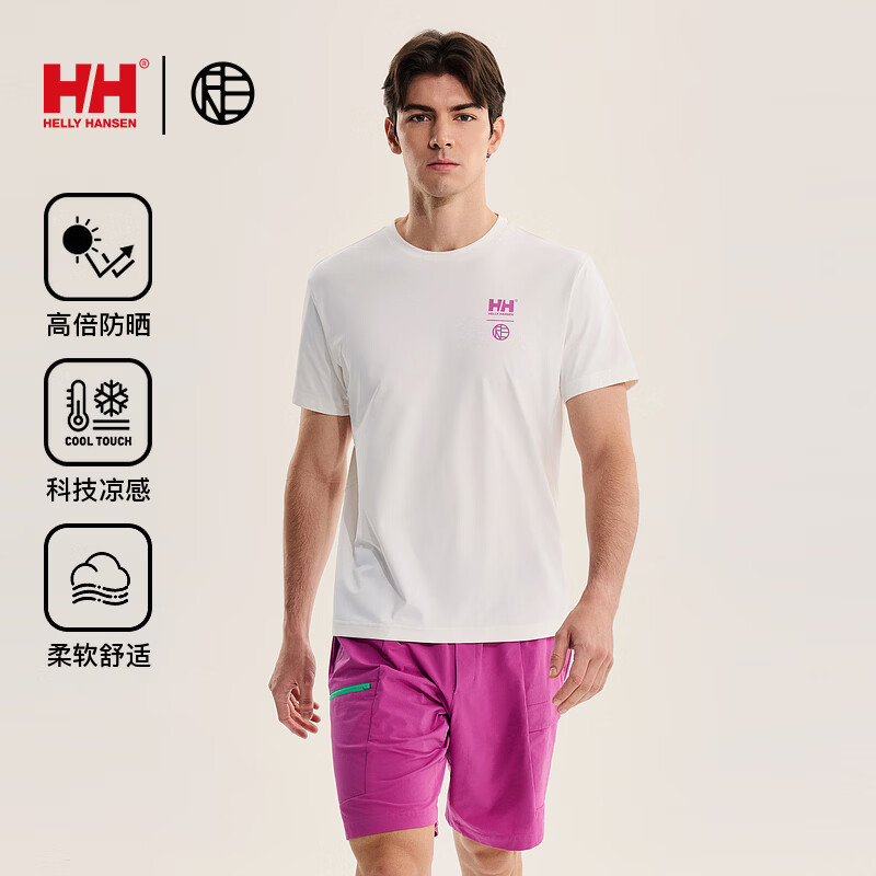 HELLY HANSEN, HH海丽汉森hh26 HH*RE联名系列 骑行图案短袖T恤  白色 L