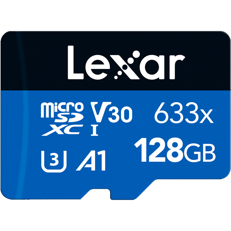 雷克沙（Lexar）tf卡 4K運(yùn)動(dòng)相機(jī)無人機(jī)內(nèi)存卡gopro手機(jī)存儲(chǔ)卡MicroSD卡 128G 633x 讀100MB 寫45MB TF卡