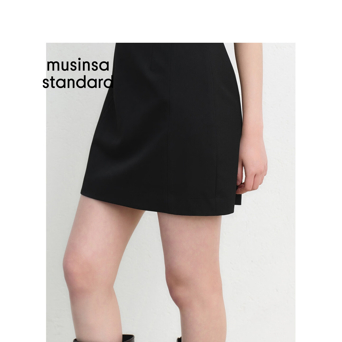 MUSINSA STANDARD【宇宙甜豆】韩国26夏季新品女士短袖连衣裙 黑色（BK） XS