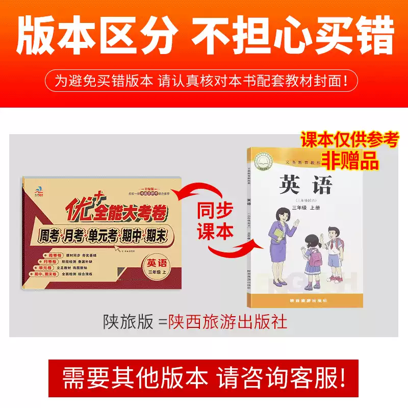2026秋新版优+英语陕旅游版三四五六年级下上册同步试卷优+加十全能大考卷默写能手陕旅版周考月考测试卷3-6年级英语同步教材课本自测试卷 四年级下册【英语】陕旅版